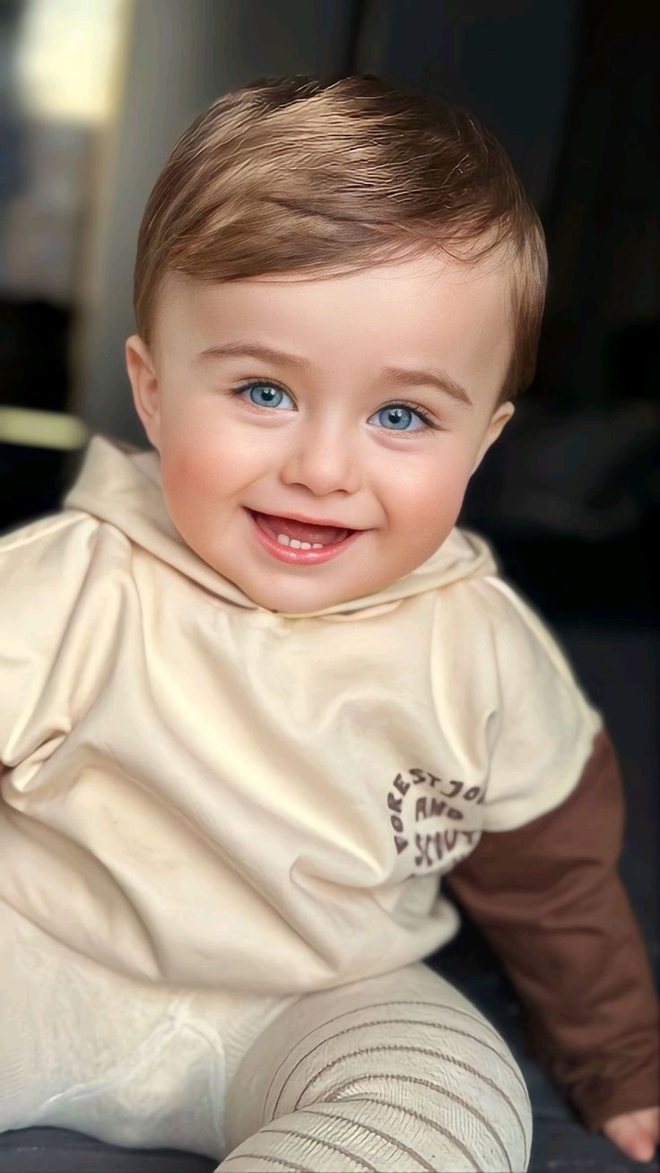 Los ojos brillantes y la sonrisa alegre del pequeño Aslan.